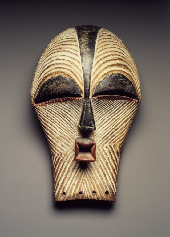  Songye. Female Kifwebe Mask, late 19th or early 20th century. Wood, pigment, 12 x 7 1/8 x 6 1/8 in. (30.5 x 18.1 x 15.6 cm). Brooklyn Museum, Collection of Beatrice Riese, 2011.4.2. Creative Commons-BY